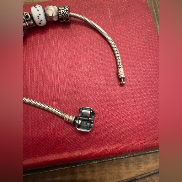 Sterling Silver Pandora Charm Bracelet, 8 Charms - Picture 8 of 10